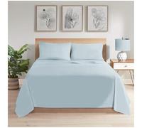 GC GAVENO CAVAILIA Easy Care Bedding Flat Sheets (275 X 300 Cm) | Superking Size Polycotton Bed Sheets | Breathable & Cozy Sheets |Sky Blue