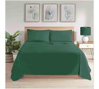 GC GAVENO CAVAILIA Easy Care Bedding Flat Sheets (275 X 300 Cm) | Superking Size Polycotton Bed Sheets | Breathable & Cozy Sheets | Dark Green