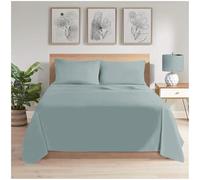 GC GAVENO CAVAILIA Easy Care Bedding Flat Sheets (275 X 300 Cm) | Superking Size Polycotton Bed Sheets | Breathable & Cozy Sheets |Duck Egg