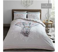GC GAVENO CAVAILIA Easy Care Ebony Duvet Cover, Reversible Cosy Quilt Bedding Set, Luxury Quality, Natural, Kingsize, Polycotton, King