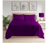 GC GAVENO CAVAILIA Easy Care Flat Sheet King Size - (265 X 275 Cm) Polycotton Bed Sheets - Super Soft & Comfortable Wrinkle Free Sheet -Berry