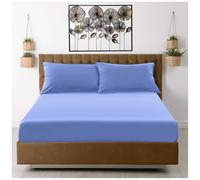 GC GAVENO CAVAILIA Easy Care King Size Fitted Sheets - Soft Polyester Fabric Deep Fitted Sheet (154x200 cm) - Fade-Resistant Bedding - Elasticated 38cm Deep Plain King Size Bed Sheet, Sky Blue