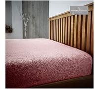 GC GAVENO CAVAILIA Easy Care Luxury Fleece Teddy Fitted, Soft & Cosy Sheet Thermal Warm Fluffy Bedding, Single size, Polyester, Plain-Pink