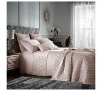 GC GAVENO CAVAILIA Easy Care Muriva Diamonds Duvet Cover, Luxury Soft & Warm Geometric Panel Comfy Bedding Shiny Quilt Set, Polyester, Champange, Super King