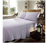 GC GAVENO CAVAILIA Easy Care Plain Dyed Flannel Flat Sheet, 100% Brushed Cotton Luxury Accessory, Soft & Cosy Bed Linen, Purple, Single Size Bedsheet