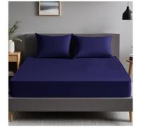 GC GAVENO CAVAILIA Easy Care Polycotton Fitted, Plain Dyed Bed Sheets OR Housewife Pillowcases 2 Pack, Polyester-Cotton, Navy, Single