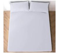 GC GAVENO CAVAILIA Easy Care Polycotton Fitted, Plain Dyed Bed Sheets OR Housewife Pillowcases 2 Pack, Polyester-Cotton, White, King