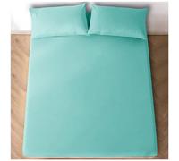 GC GAVENO CAVAILIA Easy Care Polycotton Fitted, Plain Dyed Bed Sheets OR Housewife Pillowcases 2 Pack, Polyester-Cotton, Aqua, King