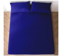 GC GAVENO CAVAILIA Easy Care Polycotton Fitted, Plain Dyed Bed Sheets OR Housewife Pillowcases 2 Pack, Polyester-Cotton, Royal Blue, King