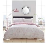 GC GAVENO CAVAILIA Easy Care Zander Duvet Cover, Reversible Cosy Quilt Bedding Set, Luxury Quality, Blush-Pink, Double, Polycotton