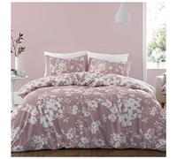 GC GAVENO CAVAILIA Easycare Botanical Leaf Single Duvet Cover Set With Pillow Case, Luxury Floral Bedding Sets, Reversible Flower Quilt Cover, Blush Pink
