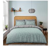 GC GAVENO CAVAILIA Easycare Flower Duvet Cover, Reversible Bedding Set Single, Printed Bedcover Floral Quilt Cover Sets, Green