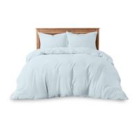 GC GAVENO CAVAILIA Easycare Plain Dyed King Size Duvet Cover, Breathable Percale Bedding Sets, Polycotton Quilt Bedset With Matching Pillow Cases, Sky Blue
