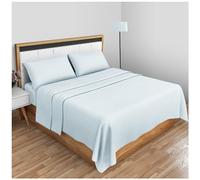 GC GAVENO CAVAILIA Easycare Polycotton Flat Single, Soft & Cosy Non Iron Top Sheets, Housewife Pillowcases 2 Pack, Polyester-Cotton, Sky Blue, Double