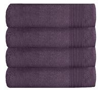 GC GAVENO CAVAILIA Extra Absorbent Luxury, Ultra Soft New Hampton 100% Ringspun Cotton Bath Towels, Pack of 4, Egyptian, Purple, 70x120 Cm