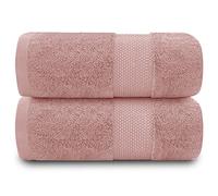 GC GAVENO CAVAILIA Extra Large Bath Sheet 2 Piece - 700 gsm Hotel Quality Egyptian Cotton Extra Large Towels 100X 180 Cm - Extra Soft Bathroom Towel - Blush Pink
