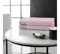 GC GAVENO CAVAILIA Extra Large Bath Sheet 500 gsm - 2 Pack Ringspun Cotton Towel For Bathroom - Highly Absorbent Towel Set - Washable Greek Towels (80X170 cm) - Blush Pink