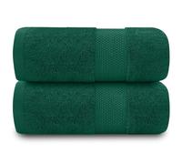 GC GAVENO CAVAILIA Extra Large Bath Sheets Pack of 2, Green, 90x140 Cm
