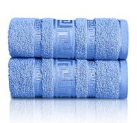 GC GAVENO CAVAILIA Extra Large Jumbo Bath Sheets Greek Towels for Bathroom - 2 Piece Super Absorbent Quick Dry Towel, 100% Egyptian Cotton Soft Fluffy Luxury Bath Towel Spa & Hotel (90x180cm),Blue
