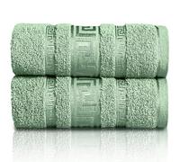 GC GAVENO CAVAILIA Extra Large Jumbo Bath Sheets Greek Towels for Bathroom - 2 Piece Super Absorbent Quick Dry Towel, 100% Egyptian Cotton Soft Fluffy Luxury Bath Towel Spa & Hotel (90x180cm),Green