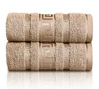 GC GAVENO CAVAILIA Extra Large Jumbo Bath Sheets Greek Towels for Bathroom - 2 Piece Super Absorbent Quick Dry Towel, 100% Egyptian Cotton Soft Fluffy Luxury Bath Towel Spa & Hotel (90x180cm),Natural