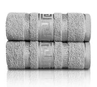 GC GAVENO CAVAILIA Extra Large Jumbo Bath Sheets Greek Towels for Bathroom - 2 Piece Super Absorbent Quick Dry Towel, 100% Egyptian Cotton Soft Fluffy Luxury Bath Towel Spa & Hotel (90x180cm),Grey