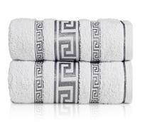 GC GAVENO CAVAILIA Extra Large Jumbo Bath Sheets Greek Towels for Bathroom - 2 Piece Super Absorbent Quick Dry Towel, 100% Egyptian Cotton Soft Fluffy Luxury Bath Towel Spa & Hotel (90x180cm),White