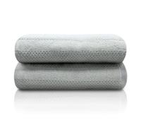 GC GAVENO CAVAILIA Extra Large Stripe Bath Sheets, Grey, 90x140 cm, 2Pk | Fast Drying, Soft & Gentle, Water Absorbent, Hotel Quality Egyptian Cotton, House, Gym, Beach Towels