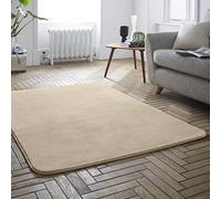 GC GAVENO CAVAILIA Extra Soft & Fluffy Velvet Touch, Non Slip Shiny Bedroom Mat Rug for Comfortable Living & Bed Rooms, Natural Home Décor Carpet, Cream, (120x170), 100% Polyester