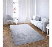 GC GAVENO CAVAILIA Extra Soft & Fluffy Velvet Touch, Non Slip Shiny Bedroom Mat Rug for Comfortable Living & Bed Rooms, Natural Home Décor Carpet, Silver, (120x170), 100% Polyester