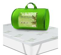 GC GAVENO CAVAILIA Extra Thick 2 Cm Bamboo Memory Foam Mattress Topper Kingsize Bed, Breathable Soft & Cosy Anti Allergy Bamboo Mattress Topper, White