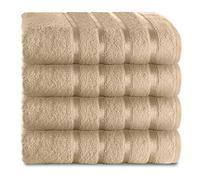GC GAVENO CAVAILIA Fade Resistant Luxury, Extra Absorbent 100% Ringspun Egyptian Cotton 500 GSM Bathroom Set, Natural, 4 Pk Hand Towel