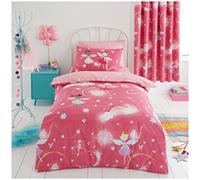 GC GAVENO CAVAILIA Fairy Buddies Kids Mermaid Duvet Cover Single With Matching Pillow Case, Reversible Polycotton Children Bedding, Pink