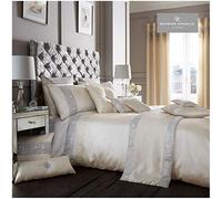 GC GAVENO CAVAILIA Fancy Shiny Sequin Double Oxy Black, Luxury Elegant Modern Bedding, 100% Polyester, Easy Care DuvetCover Bedset, Cotton, Cream, King Duvet Set