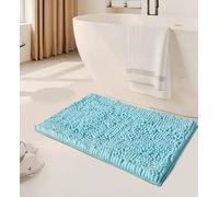 GC GAVENO CAVAILIA Faux Fur Bath Mat 1Piece | Bathroom Mat Fluffy Rug Large Bath Mat Non Slip 50 x 80cm | Super Absorbent & Quick Dry Thick Shaggy Bathmat Extra Soft Pedestal Mats, Turquoise