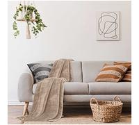 GC GAVENO CAVAILIA Faux Fur Throw Sofa Bed Mink Blanket, Super Soft Fluffy Easy Care Lightweight Luxury Design, Cosy Warm Settee FleeceThrows [Double (150x200 Cm), Fleece