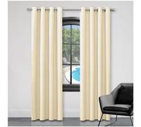 GC GAVENO CAVAILIA Faux Silk Eyelet Curtains, Window Treatment Curtain With Tie Backs Ring Top Fully Lined Panels - 66" Wide X 54" Drop, Cream Drapes For Living Room, 167 X 137 Cm