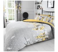 GC GAVENO CAVAILIA Feather Duvet Cover, Polycotton King Size Bedding Sets, Reversible Quilt Cover With Pillowcase, Yellow