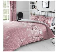 GC GAVENO CAVAILIA Feather Duvet Cover, Polycotton King Size Bedding Sets, Reversible Quilt Cover With Pillowcases, Pink, 3 Pieces