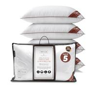 GC GAVENO CAVAILIA Firm Pillows 5Pack Neck Support Bed Pillow | Breathable Standard Size Single Pillow With 100% Cotton Cover | Hotel Quality Pillows For Stomach Back Pain & Side Sleepers, 74x48cm