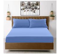 GC GAVENO CAVAILIA Fitted Sheet Single Bed (91 x 190cm) - Bedding Sheets - Plain Dyed Microfiber Bed Sheets Single - (10 inch) 25cm Deep Pocket Bottom Sheet - Easycare - Fade Resistant - Sky Blue