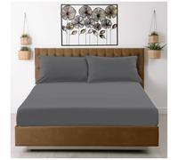GC GAVENO CAVAILIA Fitted Sheet Single Bed (91 x 190cm) - Charcoal Bedding Sheets - Plain Dyed Microfiber Bed Sheets Single - (10 inch) 25cm Deep Pocket Bottom Sheet - Wrinkle & Fade Resistant