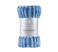 GC GAVENO CAVAILIA Fleece Throw Blanket | Soft Fluffy Throws For Sofas, Bed, Settee, Couch | Extra Warm Large Blanket Throw | Easycare, Anti Allergic | Double 150x200 Cm | Denim Blue