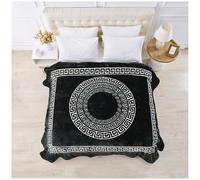 GC GAVENO CAVAILIA Fleece Throw Blanket - Soft Fluffy Polyester Blanket For Bed, Sofa, and Couch Double (150x200 Cm) - Easycare, Anti Allergic Throw - Stylish Gr lankets for Adults - Black