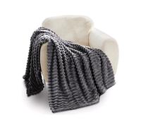 GC GAVENO CAVAILIA Fleece Throw Blanket | Soft Fluffy Throws For Sofas, Bed, Settee, Couch | Extra Warm Large Blanket Throw | Easycare, Anti Allergic | Double 150x200 Cm | Charcoal