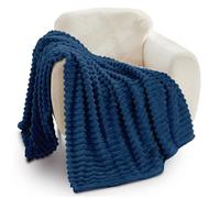 GC GAVENO CAVAILIA Fleece Throw Blanket | Soft Fluffy Throws For Sofas, Bed, Settee, Couch | Extra Warm Large Blanket Throw | Easycare, Anti Allergic | Double 150x200 Cm | Navy