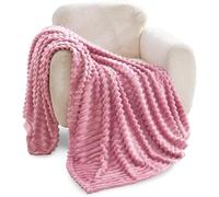 GC GAVENO CAVAILIA Fleece Throw Blanket | Soft Fluffy Throws For Sofas, Bed, Settee, Couch | Extra Warm Large Blanket Throw | Easycare, Anti Allergic | Double 150x200 Cm | Blush Pink