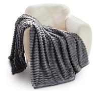 GC GAVNO CAVAILIA Fleece Throw Blanket | Soft Fluffy Throws For Sofas, Bed, Settee, Couch | Extra Warm Large Blanket Throw | Easycare, Anti Allergic | Double 150x200 Cm | Charcoal