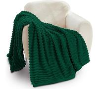 GC GAVENO CAVAILIA Fleece Throw Blanket | Soft Fluffy Throws For Sofas, Bed, Settee, Couch | Extra Warm Large Blanket Throw | Easycare, Anti Allergic | Double 150x200 Cm | Dark Green