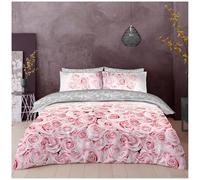 GC GAVENO CAVAILIA Floral Breathable Super King Duvet Cover Set | Botanical Reversible Belle Rose Flowers Quilt Covers Sets | Pink